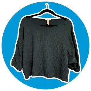 Forrest Green Cropped Sweater Top